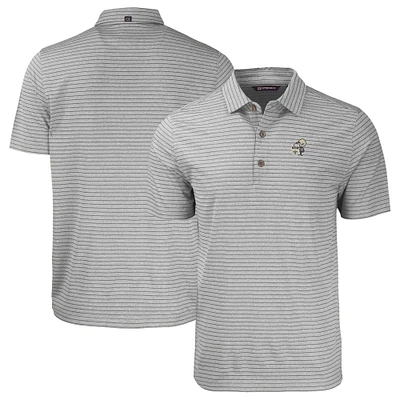 Men's Cutter & Buck Heather Gray New Orleans Saints Throwback Forge Eco Stripe Stretch Recycled Polo
