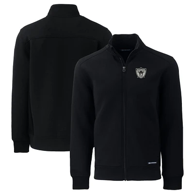Men's Cutter & Buck Black Las Vegas Raiders Throwback Roam Eco Recycled Full-Zip Jacket