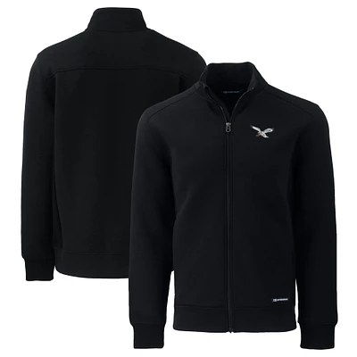 Men's Cutter & Buck Black Philadelphia Eagles Throwback Roam Eco Recycled Full-Zip Jacket
