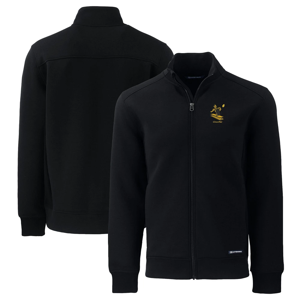 Men's Cutter & Buck Black Pittsburgh Steelers Throwback Roam Eco Recycled Full-Zip Jacket