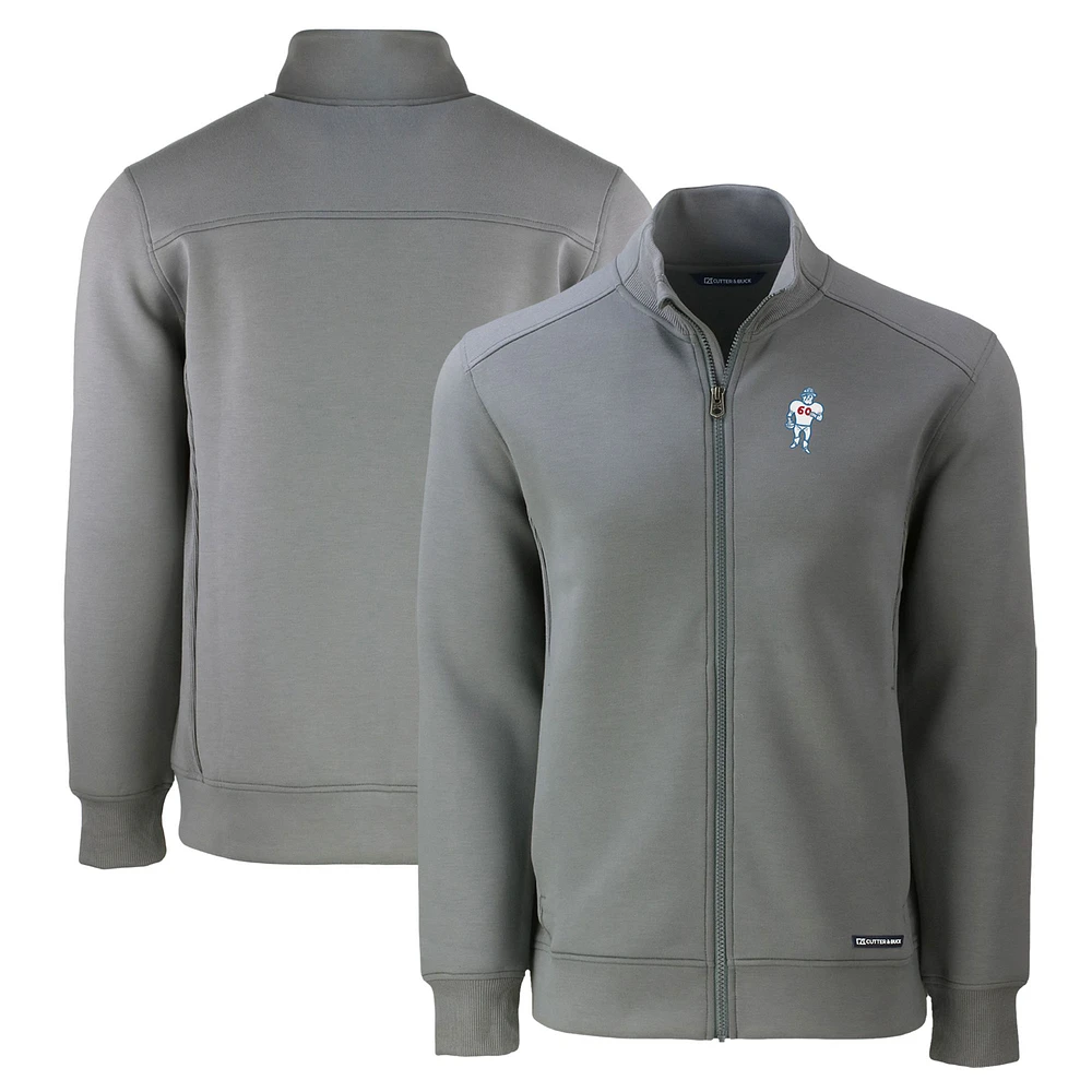 Men's Cutter & Buck Gray Houston Oilers Throwback Roam Eco Recycled Full-Zip Jacket