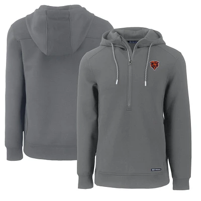 Men's Cutter & Buck Gray Chicago Bears Throwback Roam Eco Half-Zip Recycled Pullover Hoodie
