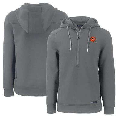 Men's Cutter & Buck Gray Cincinnati Bengals Throwback Roam Eco Half-Zip Recycled Pullover Hoodie