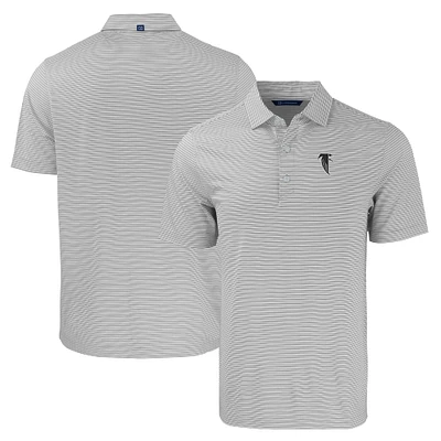 Men's Cutter & Buck Gray/White Atlanta Falcons Throwback Forge Eco Double Stripe Stretch Recycled Polo