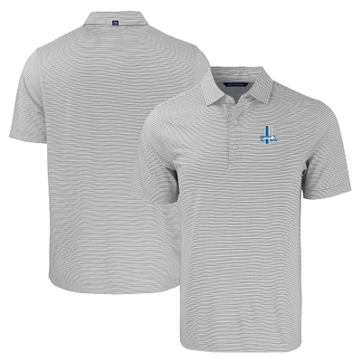 Men's Cutter & Buck Gray/White Detroit Lions Throwback Forge Eco Double Stripe Stretch Recycled Polo