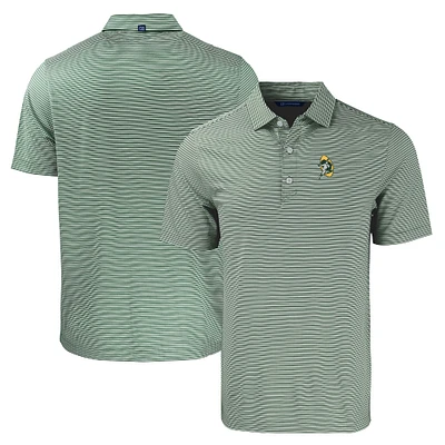 Men's Cutter & Buck Green/White Green Bay Packers Throwback Forge Eco Double Stripe Stretch Recycled Polo