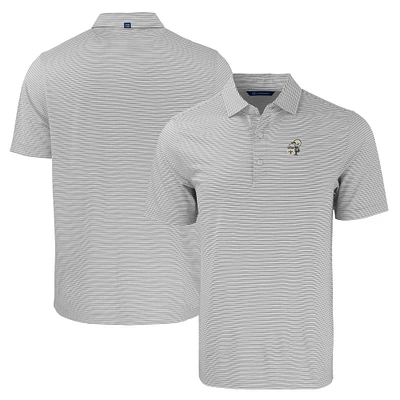 Men's Cutter & Buck Gray/White New Orleans Saints Throwback Forge Eco Double Stripe Stretch Recycled Polo