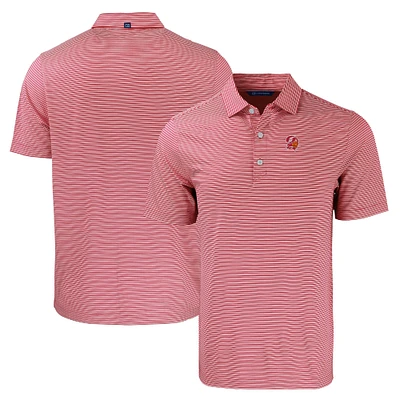 Men's Cutter & Buck Red/White Tampa Bay Buccaneers Throwback Forge Eco Double Stripe Stretch Recycled Polo