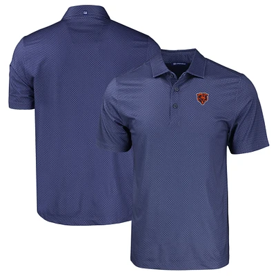 Men's Cutter & Buck Navy Chicago Bears Throwback Big & Tall Pike Eco Tonal Geo Print Stretch Recycled Polo