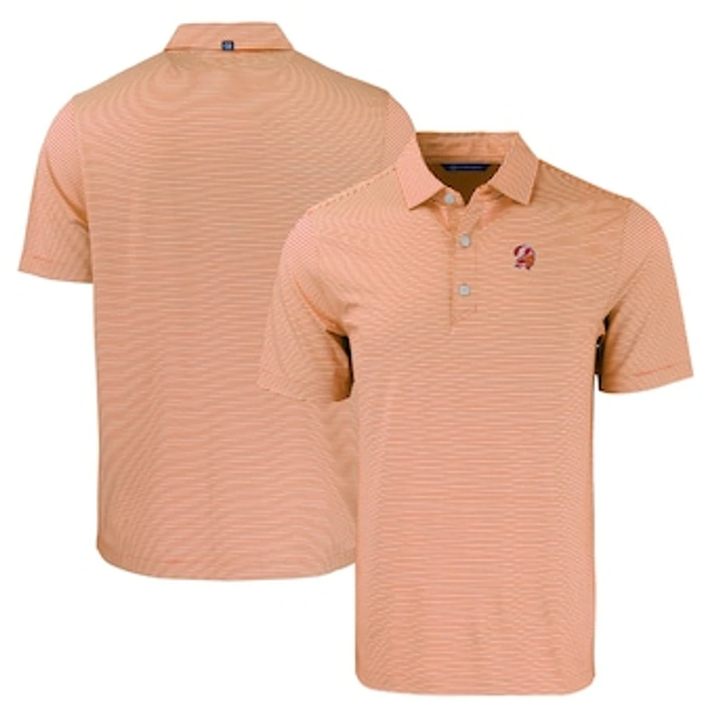 Men's Cutter & Buck Orange Tampa Bay Buccaneers Throwback Forge Eco Double Stripe Stretch Recycled Polo