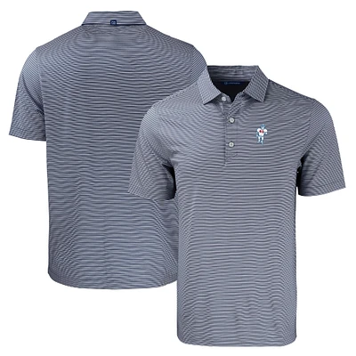 Men's Cutter & Buck Navy/White Houston Oilers Throwback Forge Eco Double Stripe Stretch Recycled Polo