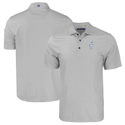 Men's Cutter & Buck Gray Houston Oilers Throwback Big Tall Pike Eco Tonal Geo Print Stretch Recycled Polo
