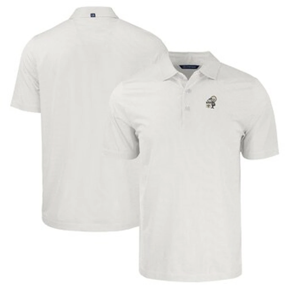 Men's Cutter & Buck White New Orleans Saints Throwback Big & Tall Pike Eco Symmetry Print Stretch Recycled Polo