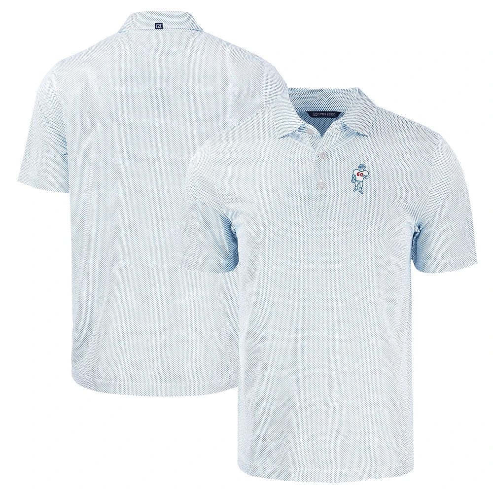Men's Cutter & Buck Light Blue Houston Oilers Throwback Big Tall Pike Eco Symmetry Print Stretch Recycled Polo