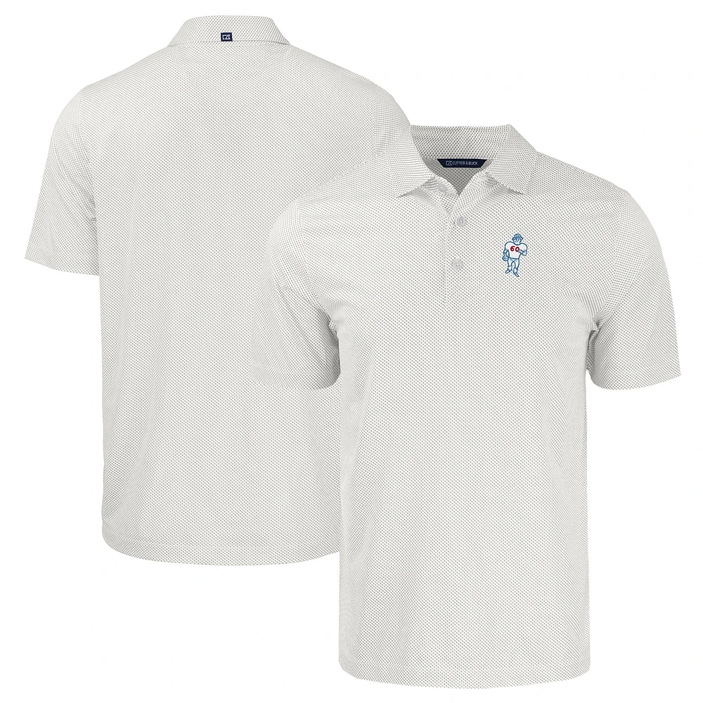 Men's Cutter & Buck White Houston Oilers Throwback Big Tall Pike Eco Symmetry Print Stretch Recycled Polo