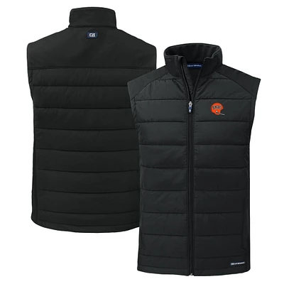 Men's Cutter & Buck Cincinnati Bengals Throwback Evoke Hybrid Eco Softshell Recycled Full-Zip Vest
