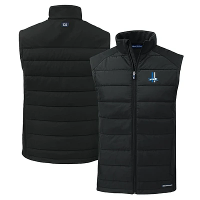 Men's Cutter & Buck Detroit Lions Throwback Evoke Hybrid Eco Softshell Recycled Full-Zip Vest