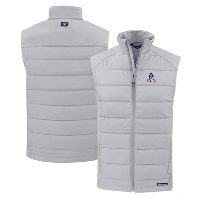 Men's Cutter & Buck New England Patriots Throwback Evoke Hybrid Eco Softshell Recycled Full-Zip Vest