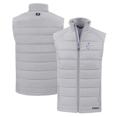 Men's Cutter & Buck Gray Houston Oilers Throwback Evoke Hybrid Eco Softshell Recycled Full-Zip Vest