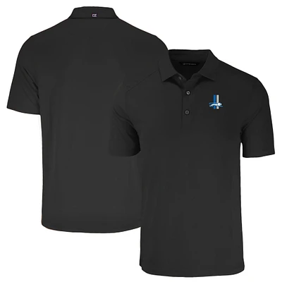 Men's Cutter & Buck Black Detroit Lions Throwback Forge Eco Stretch Recycled Polo
