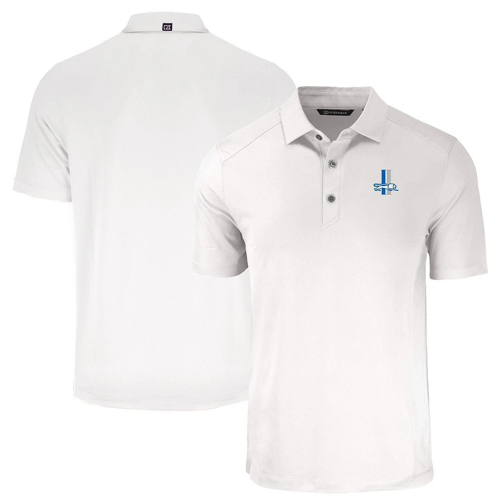 Men's Cutter & Buck White Detroit Lions Throwback Forge Eco Stretch Recycled Polo