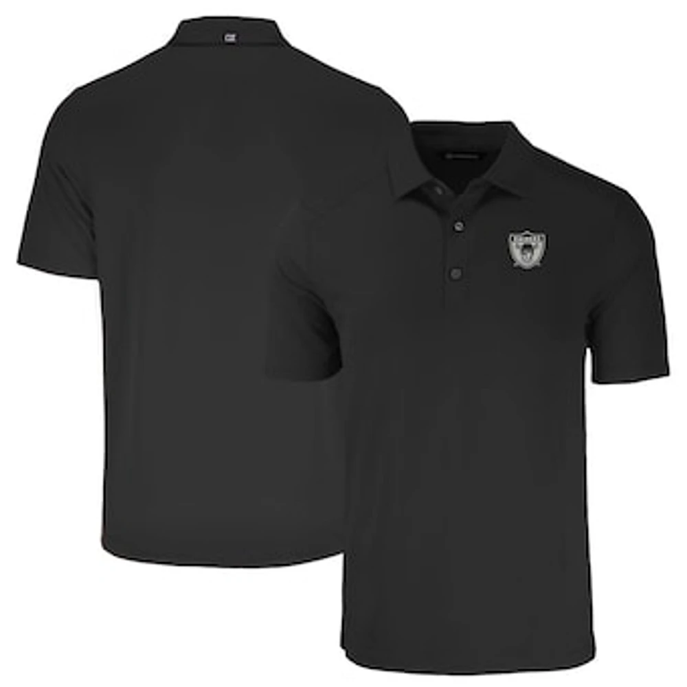 Men's Cutter & Buck Black Las Vegas Raiders Throwback Forge Eco Stretch Recycled Polo
