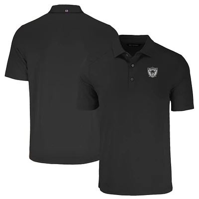 Men's Cutter & Buck Black Las Vegas Raiders Throwback Forge Eco Stretch Recycled Polo