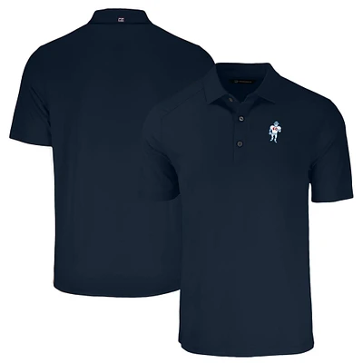 Men's Cutter & Buck Navy Houston Oilers Throwback Forge Eco Stretch Recycled Polo