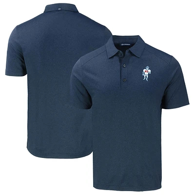 Men's Cutter & Buck Heather Navy Houston Oilers Throwback Forge Eco Stretch Recycled Polo