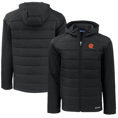 Men's Cutter & Buck Black Cincinnati Bengals Throwback Big Tall Evoke Hybrid Eco Softshell Recycled Full-Zip Jacket