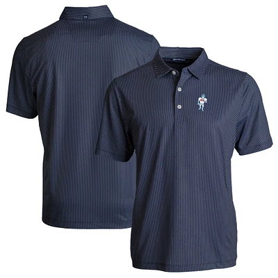 Men's Cutter & Buck Navy Houston Oilers Throwback Big Tall Pike Eco Symmetry Print Stretch Recycled Polo