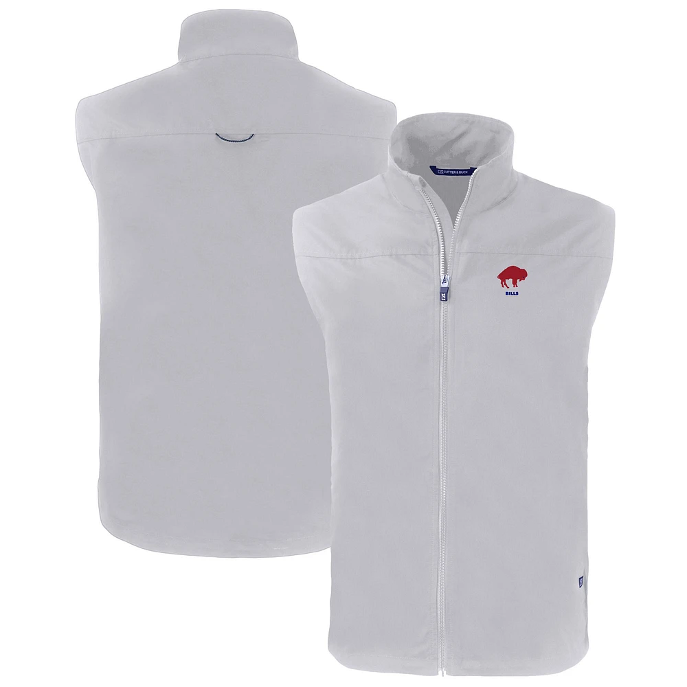 Men's Cutter & Buck Gray Buffalo Bills Throwback Big Tall Charter Eco Full-Zip Vest