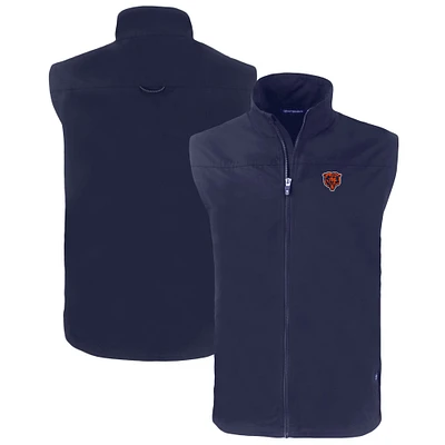 Men's Cutter & Buck Navy Chicago Bears Throwback Big & Tall Charter Eco Full-Zip Vest