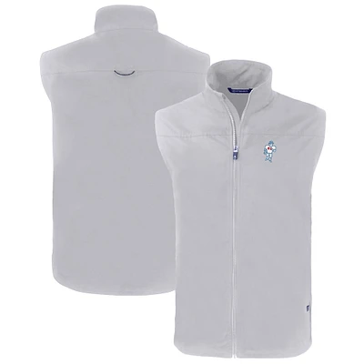 Men's Cutter & Buck Gray Houston Oilers Throwback Big Tall Charter Eco Full-Zip Vest