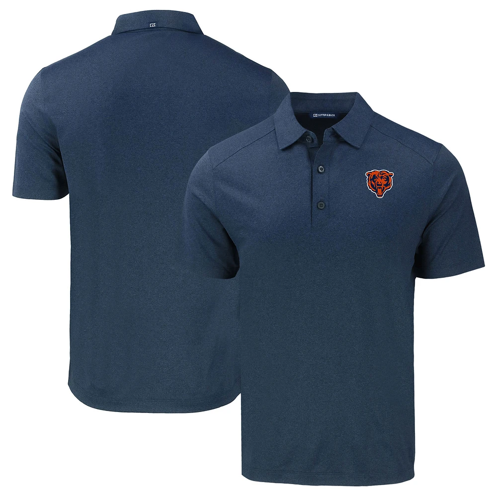 Men's Cutter & Buck Heather Navy Chicago Bears Throwback Big Tall Forge Eco Stretch Recycled Polo