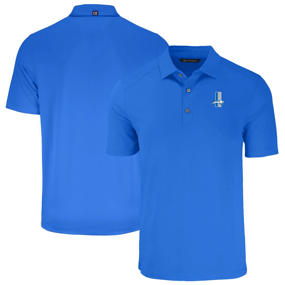 Men's Cutter & Buck Blue Detroit Lions Throwback Big Tall Forge Eco Stretch Recycled Polo