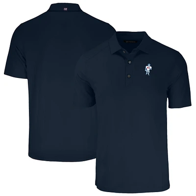 Men's Cutter & Buck Navy Houston Oilers Throwback Big Tall Forge Eco Stretch Recycled Polo