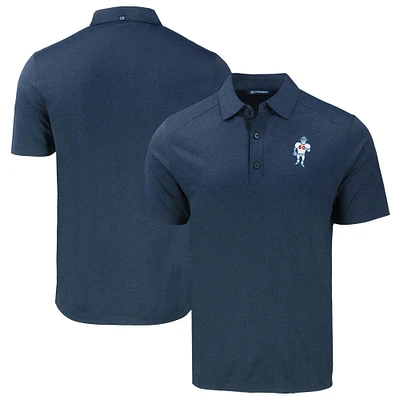 Men's Cutter & Buck Heather Navy Houston Oilers Throwback Big Tall Forge Eco Stretch Recycled Polo