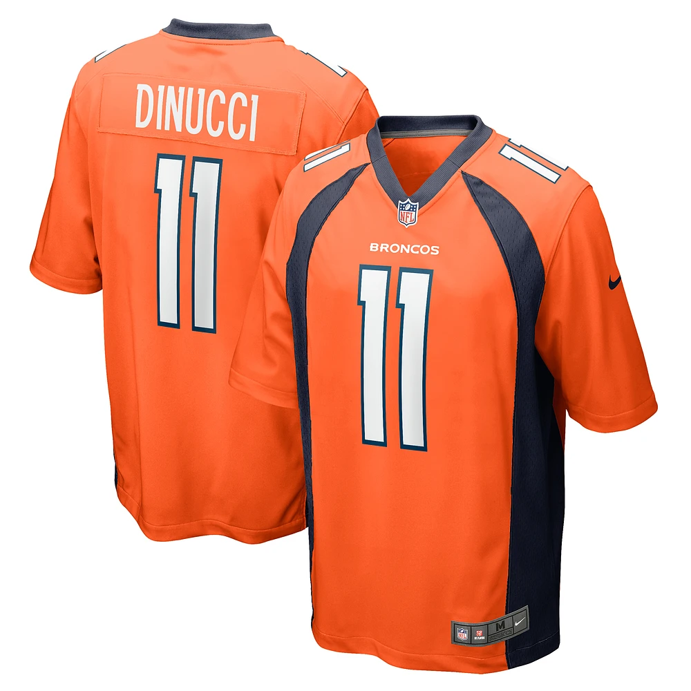 Men's Nike Ben DiNucci Orange Denver Broncos Team Game Jersey