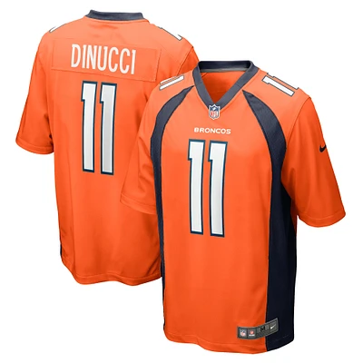 Men's Nike Ben DiNucci Orange Denver Broncos Team Game Jersey