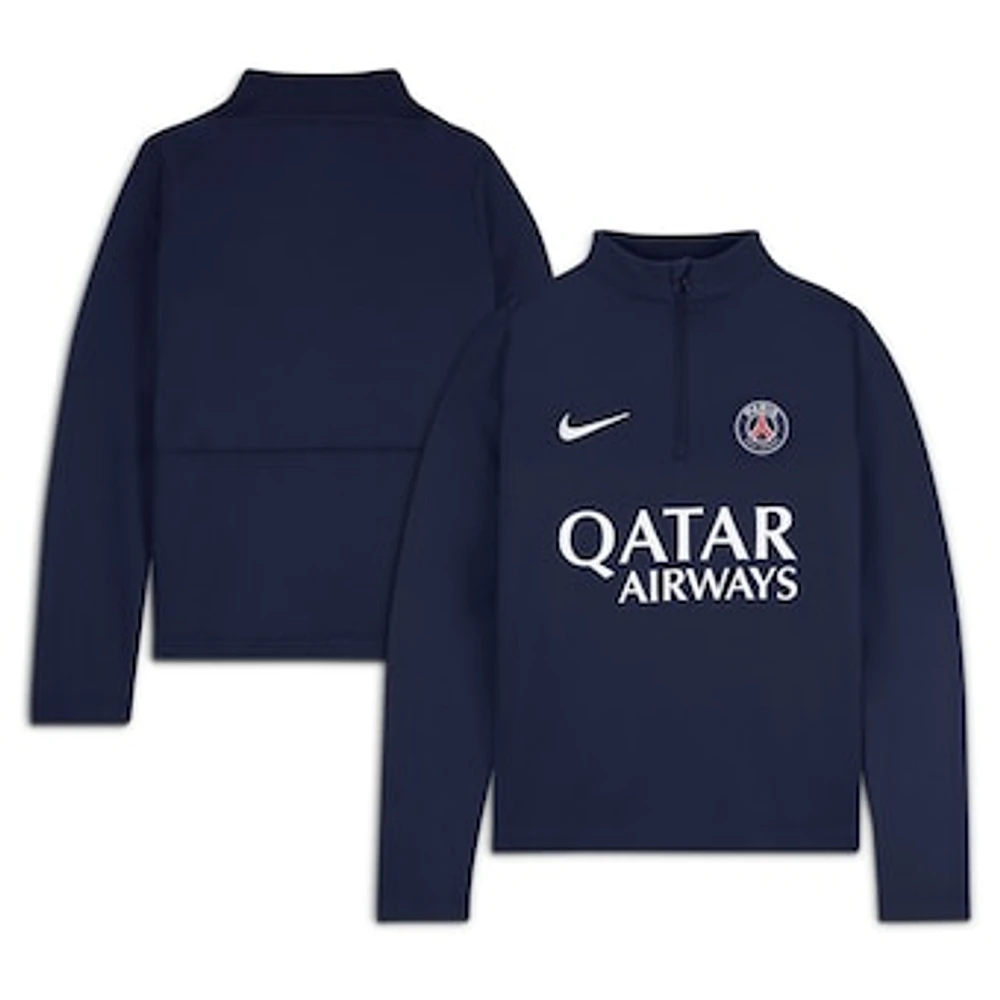 Preschool Nike Navy Paris Saint-Germain 2024/25 Academy Pro Drill Half-Zip Sweatshirt