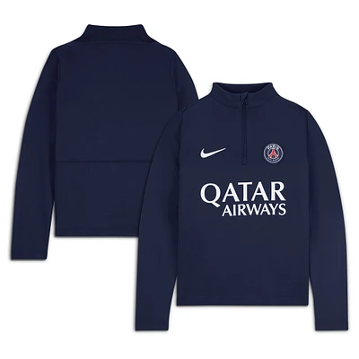Preschool Nike Navy Paris Saint-Germain 2024/25 Academy Pro Drill Half-Zip Sweatshirt