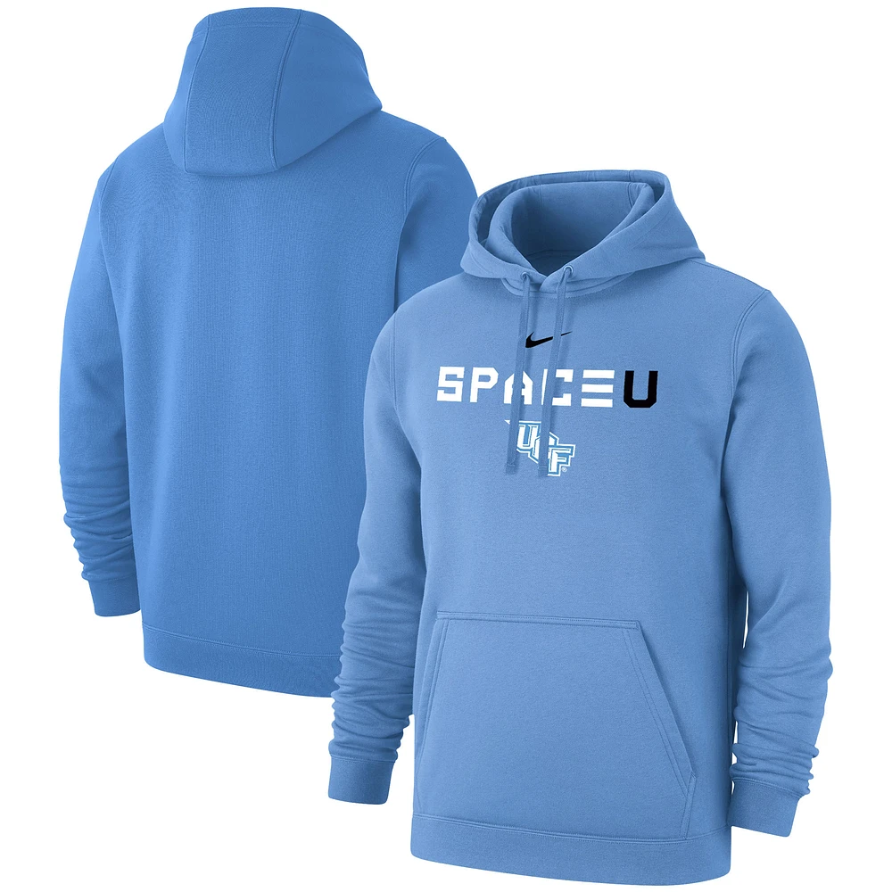 Men's Nike Light Blue UCF Knights 2024 Space Game SpaceU Club Fleece Pullover Hoodie