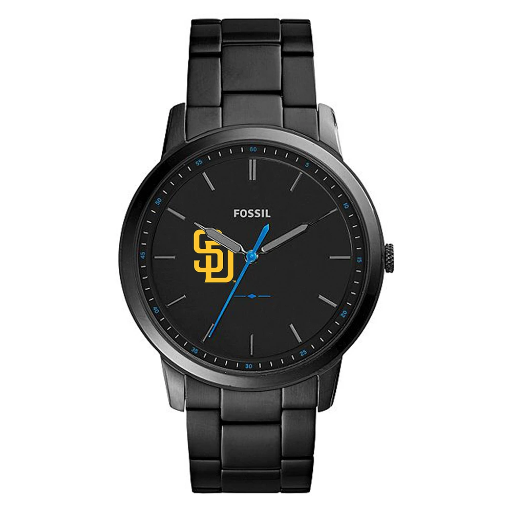 Men's Fossil Black San Diego Padres Minimalist Stainless Steel Watch