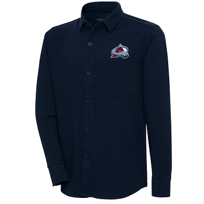 Men's Antigua Navy Colorado Avalanche Streamer Button-Up Shacket