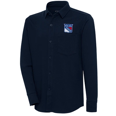 Men's Antigua Navy New York Rangers Streamer Button-Up Shacket
