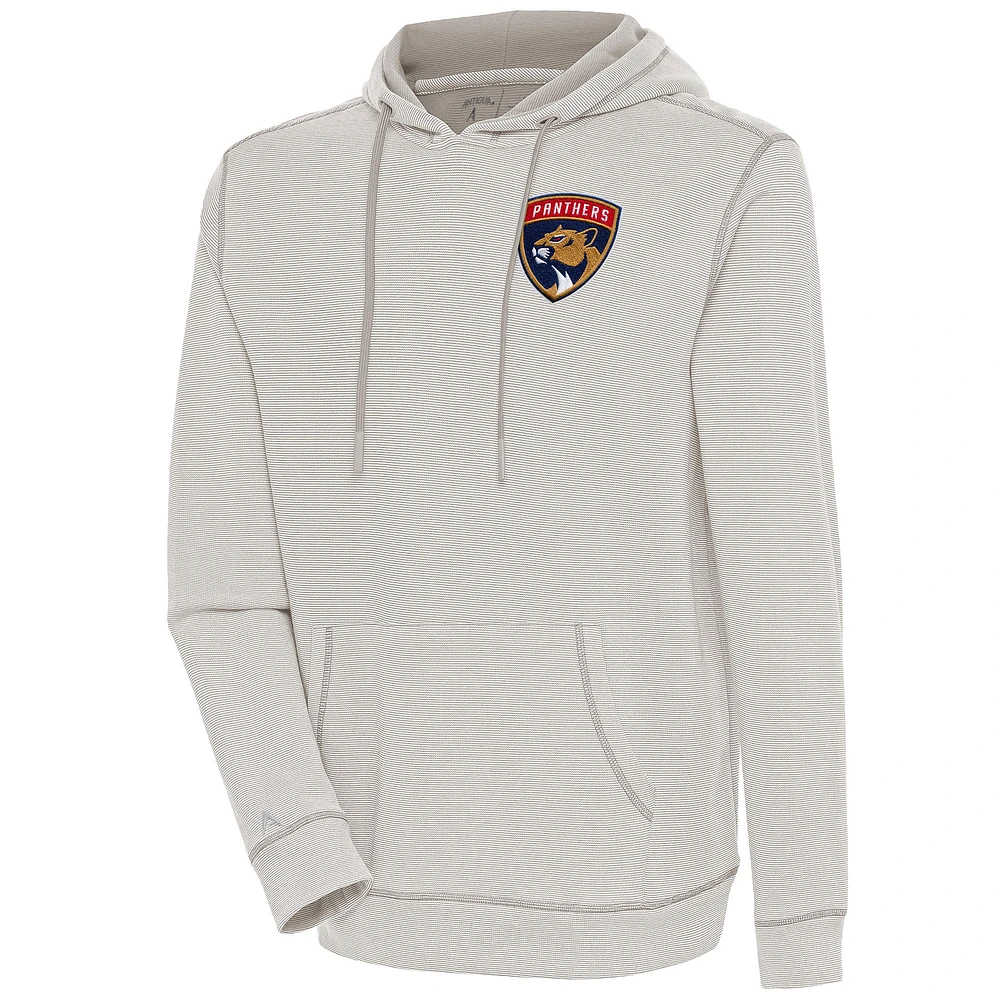 Men's Antigua Oatmeal Florida Panthers Axe Bunker Tri-Blend Pullover Hoodie