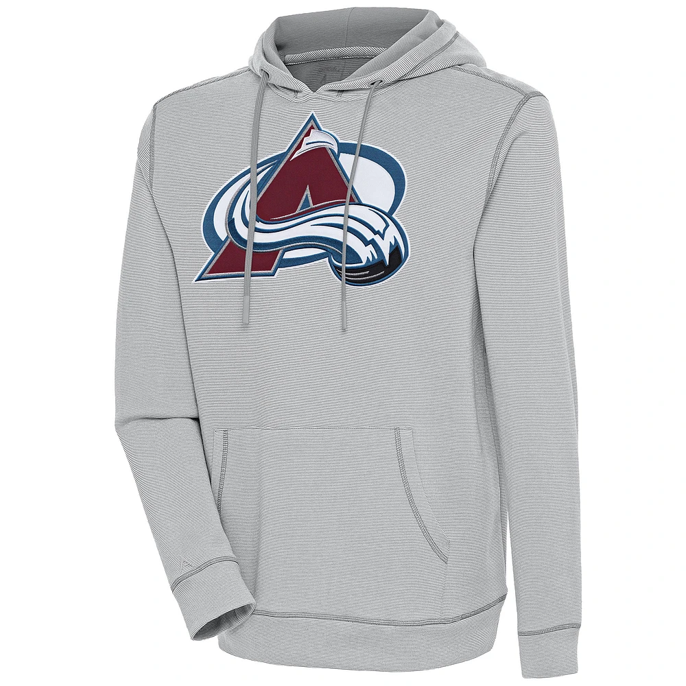 Men's Antigua Gray Colorado Avalanche Axe Bunker Tri-Blend Pullover Hoodie