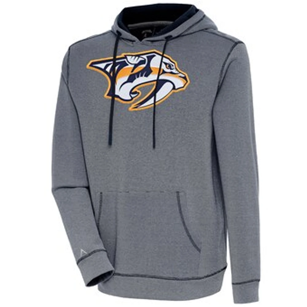 Men's Antigua Navy Nashville Predators Axe Bunker Tri-Blend Pullover Hoodie