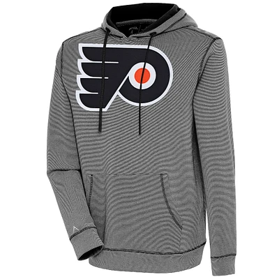Men's Antigua Black Philadelphia Flyers Axe Bunker Tri-Blend Pullover Hoodie